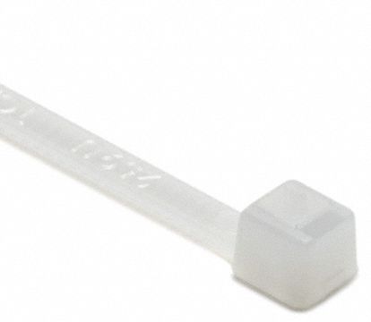 CABLE TIE, 18 LB, 8 INCHES LONG, WHITE, PK 1000