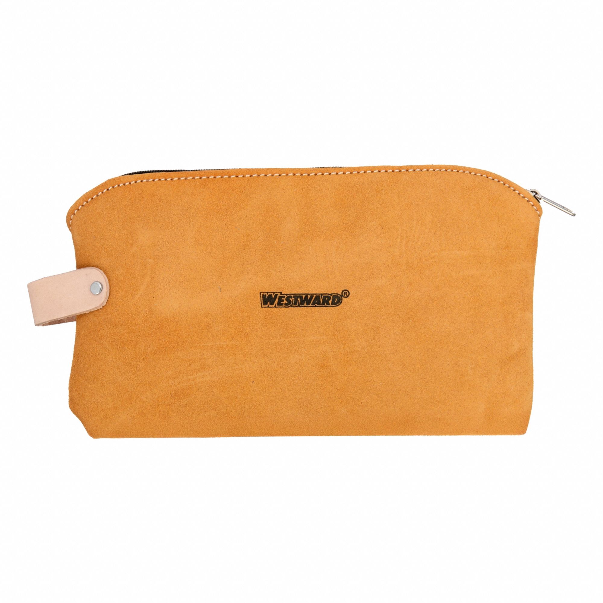 SUEDE ZIPPERED BAG,11 LX1/2 WX6-1/2