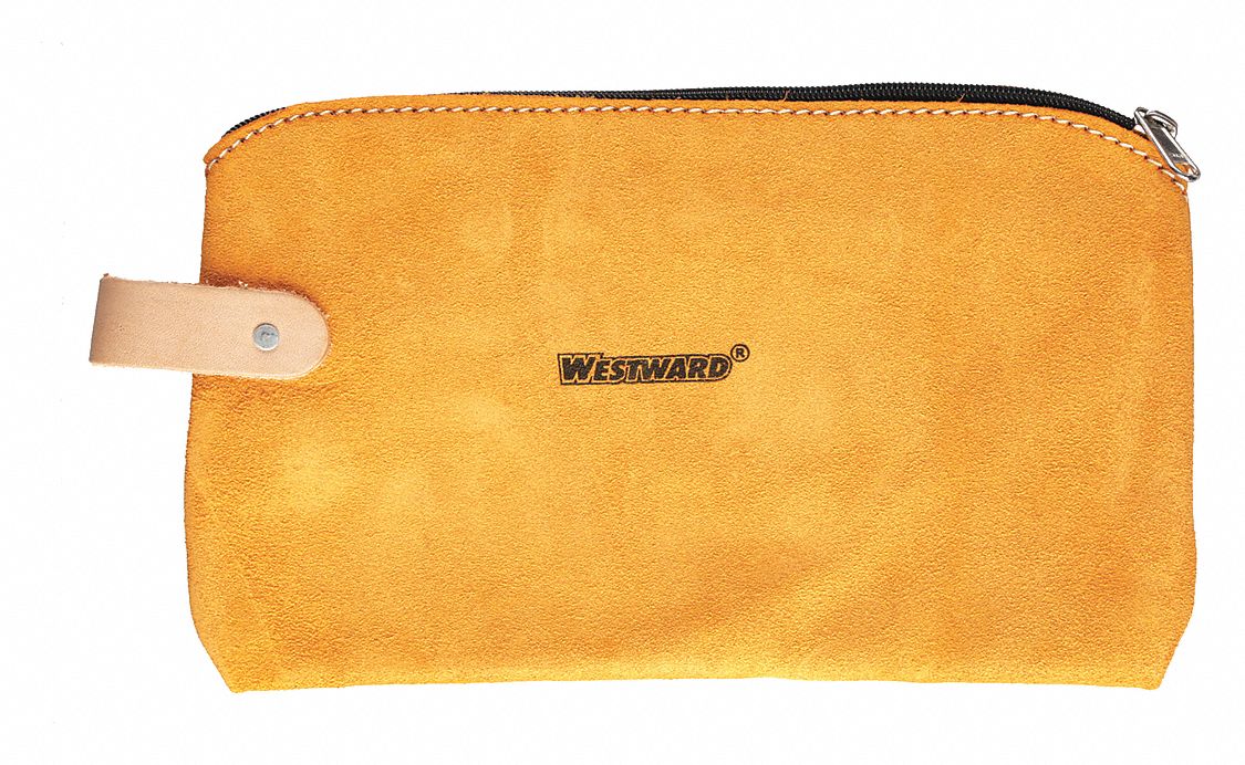 SUEDE ZIPPERED BAG,11 LX1/2 WX6-1/2