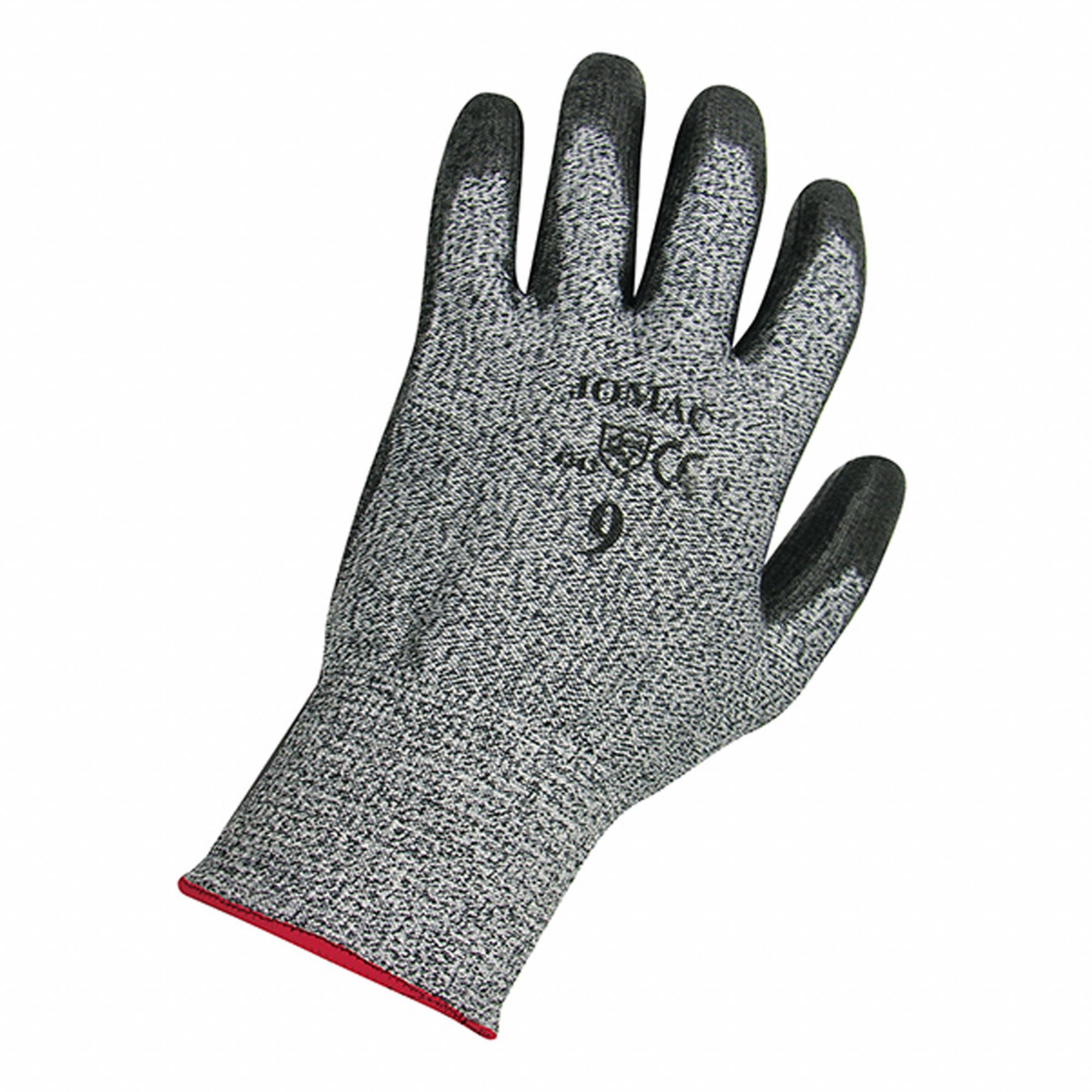 Y9248 WORK GLOVES, BLK/GRY, XS/6, HPPE/PU, ANSI/ISEA ABRASION 6/CUT A2/PUNCTURE 3, 13 GA