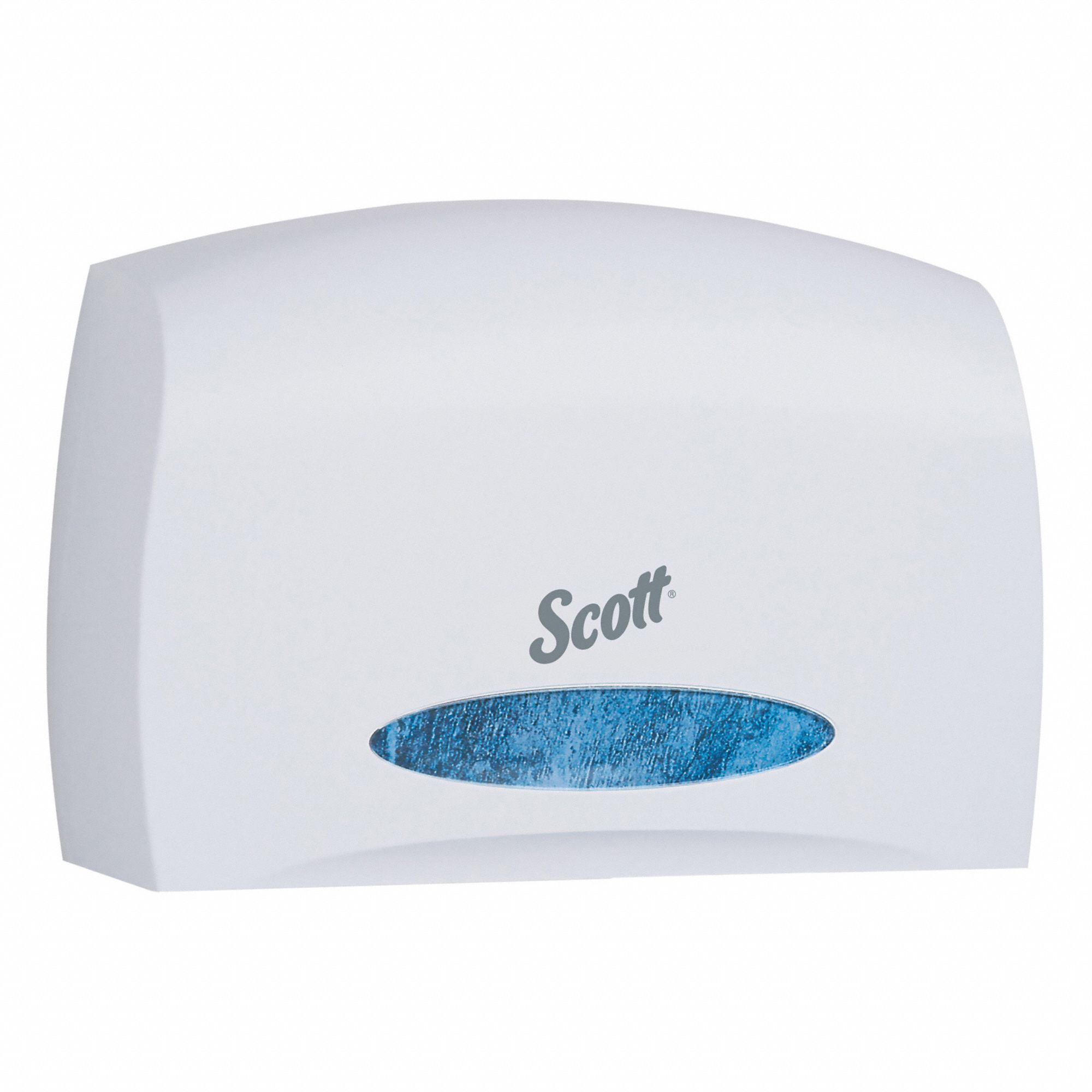 TOILET PAPER DISPENSER, JUMBO CORELESS, HORIZONTAL SINGLE ROLL, PLASTIC, WHITE