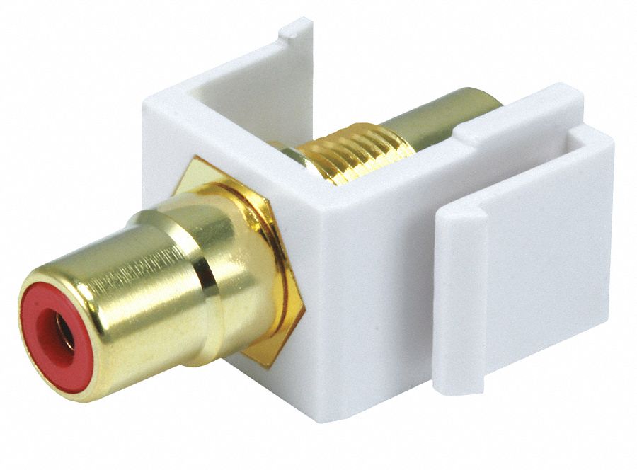 A/V Wallplate RCA Red Center Wht