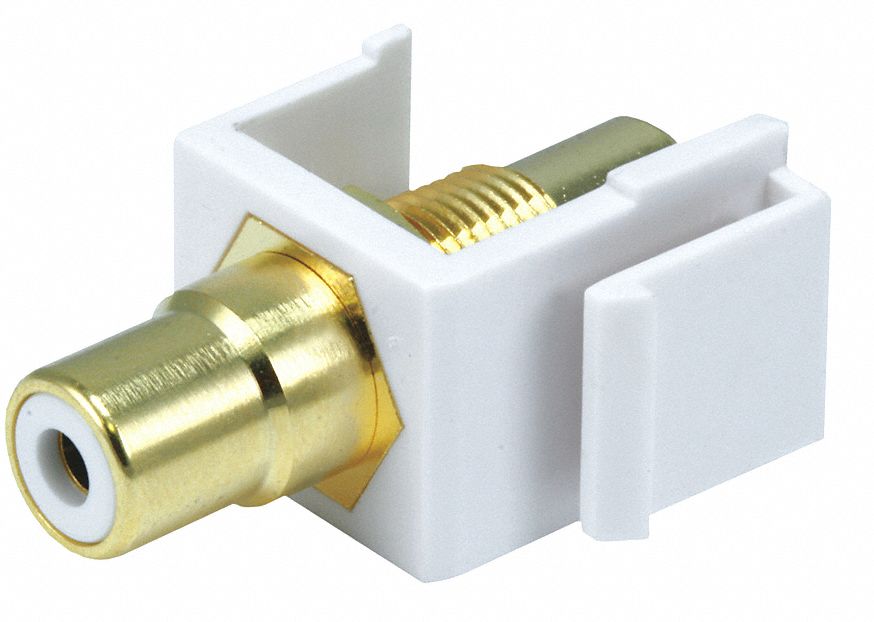 A/V Wallplate RCA Wht Center Wht