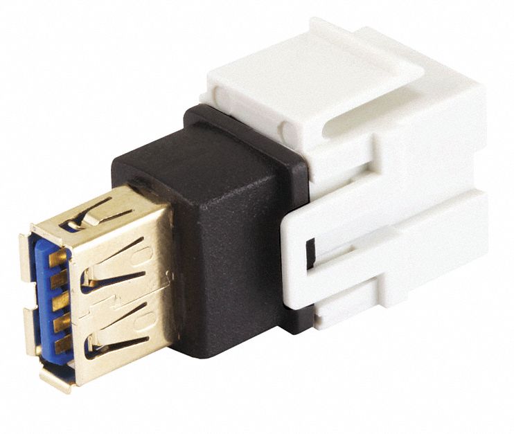 MONOPRICE Keystone Jack, White, Plastic, Series Standard, Flush Type