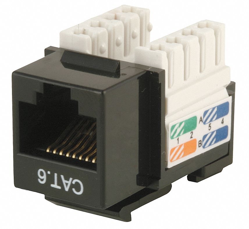 MONOPRICE Keystone Jack, Black, Plastic, Series Standard, Cable Type