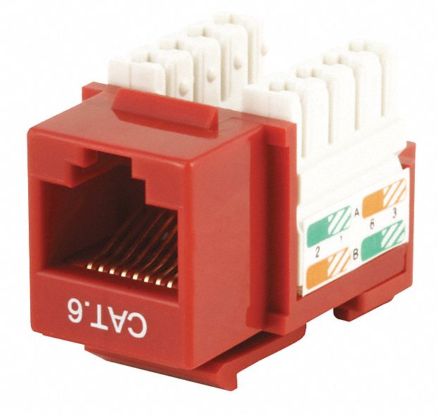 KEYSTONE JACK, PUNCH-DOWN, 1 PORT, RED, 6, RJ45, 5383