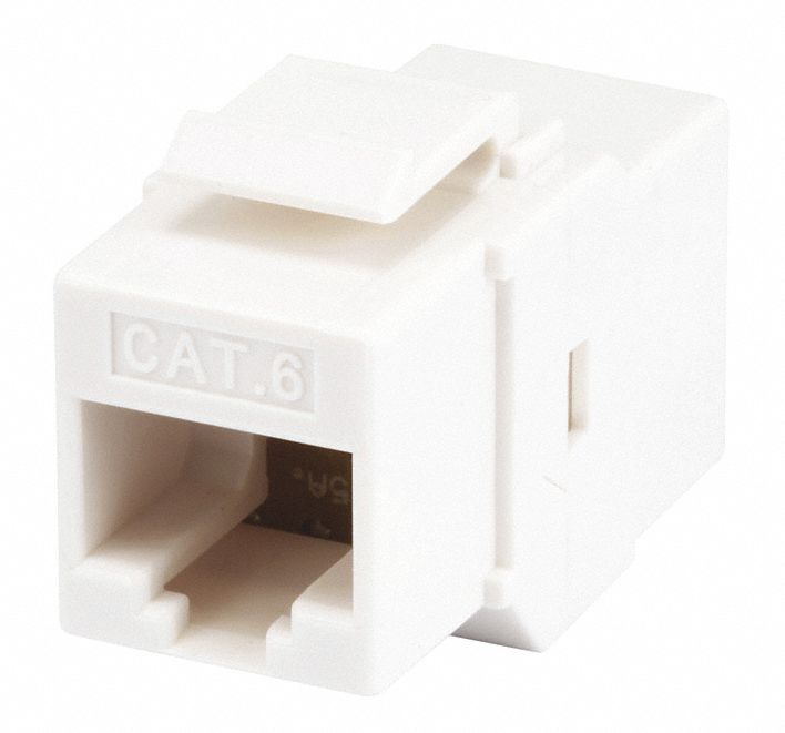 KEYSTONE JACK, COUPLER, CATEGORY COUPLERS, 1 PORT, WHITE, 6, RJ45, 7303