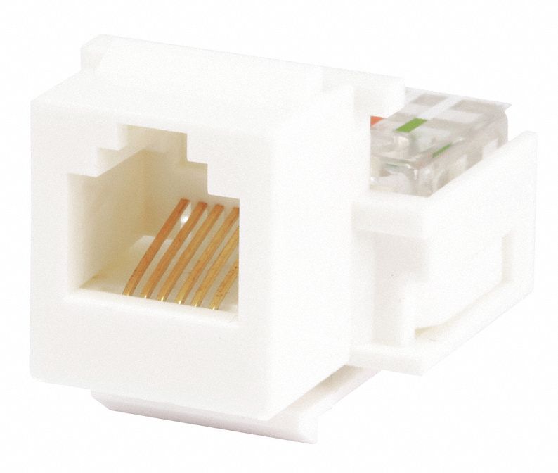 MONOPRICE Keystone Jack, White, Plastic, Series Standard, Cable Type
