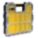 COMPARTMENT BOX, 17½ IN X 14 IN X 2⅞ IN, CLEAR/BLACK/YELLOW, 1 COMPARTMENT