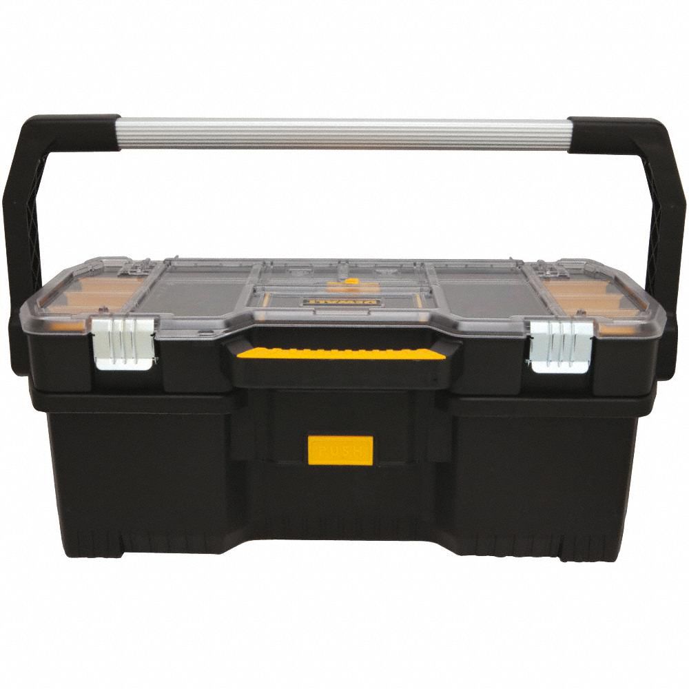 DEWALT Plastic Portable Tool Box, 9 7/8 in Overall Height, 24 in