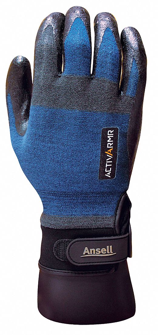 Cut Resistant Gloves,L,Blue/Black,PR