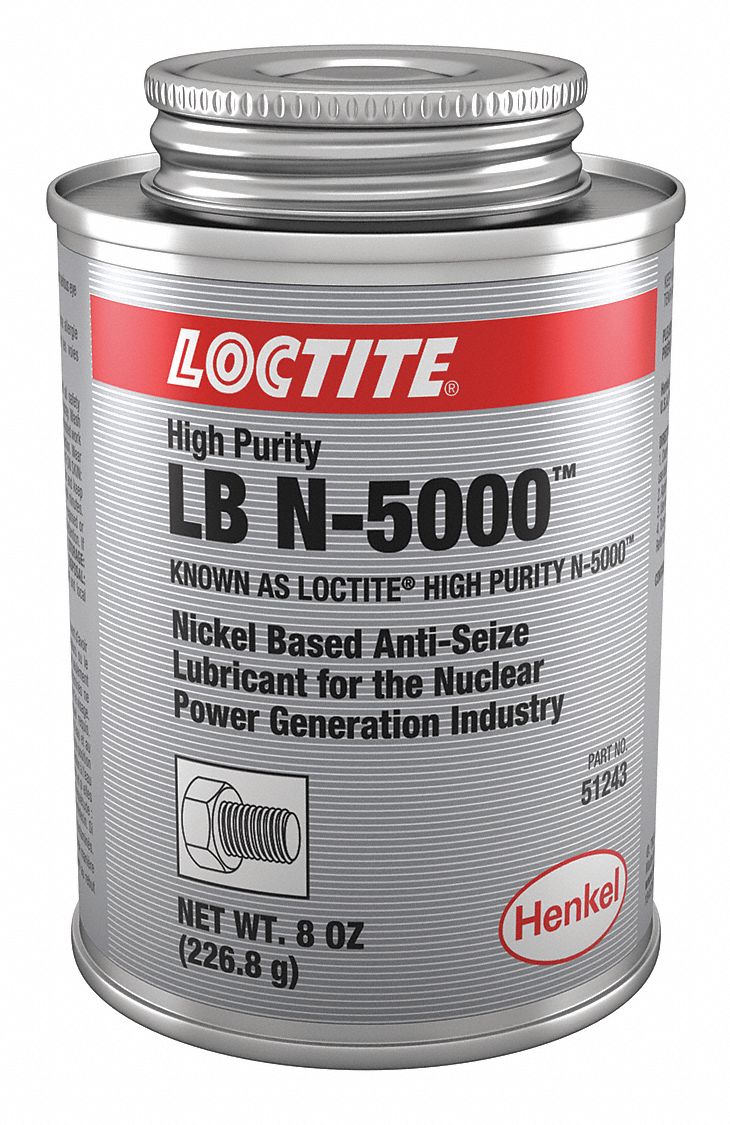 Loctite Nuclear Grade Anti Seize 8 Oz Brush Top Can Nickel Paste Lb N 5000 F 2 400 F 45my53 Grainger
