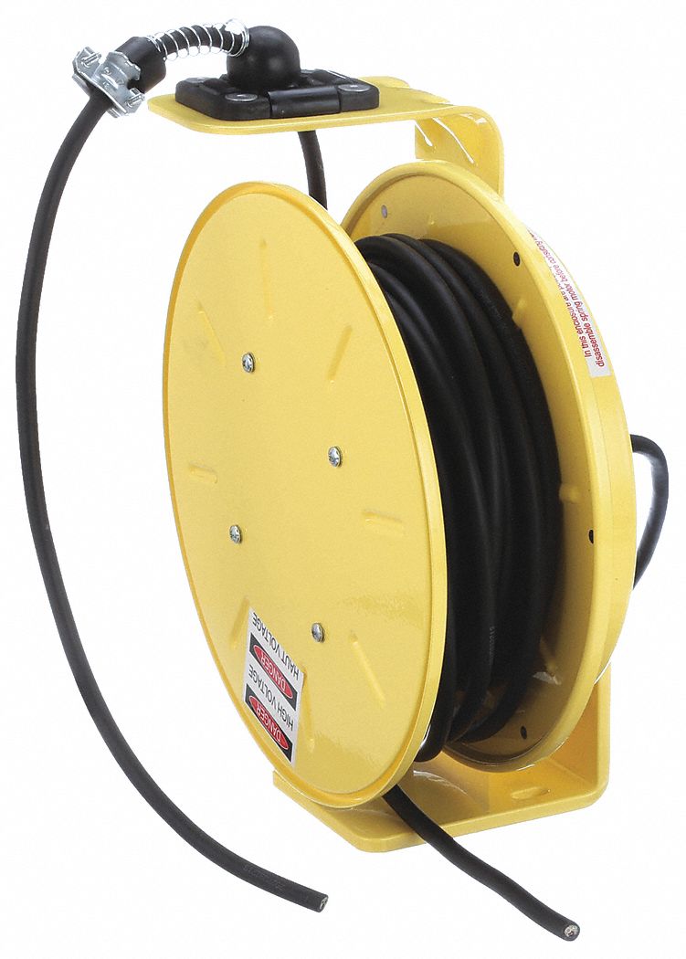 KH INDUSTRIES EXTENSION CORD REEL, FLYING LEAD, YELLOW, BLACK, 50