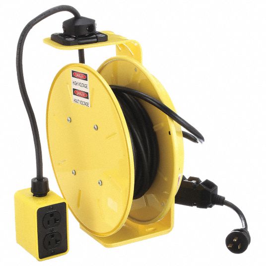 KH INDUSTRIES, Grounding Plug/Inline GFCI, NEMA 5-20P, Extension Cord Reel  - 13V198