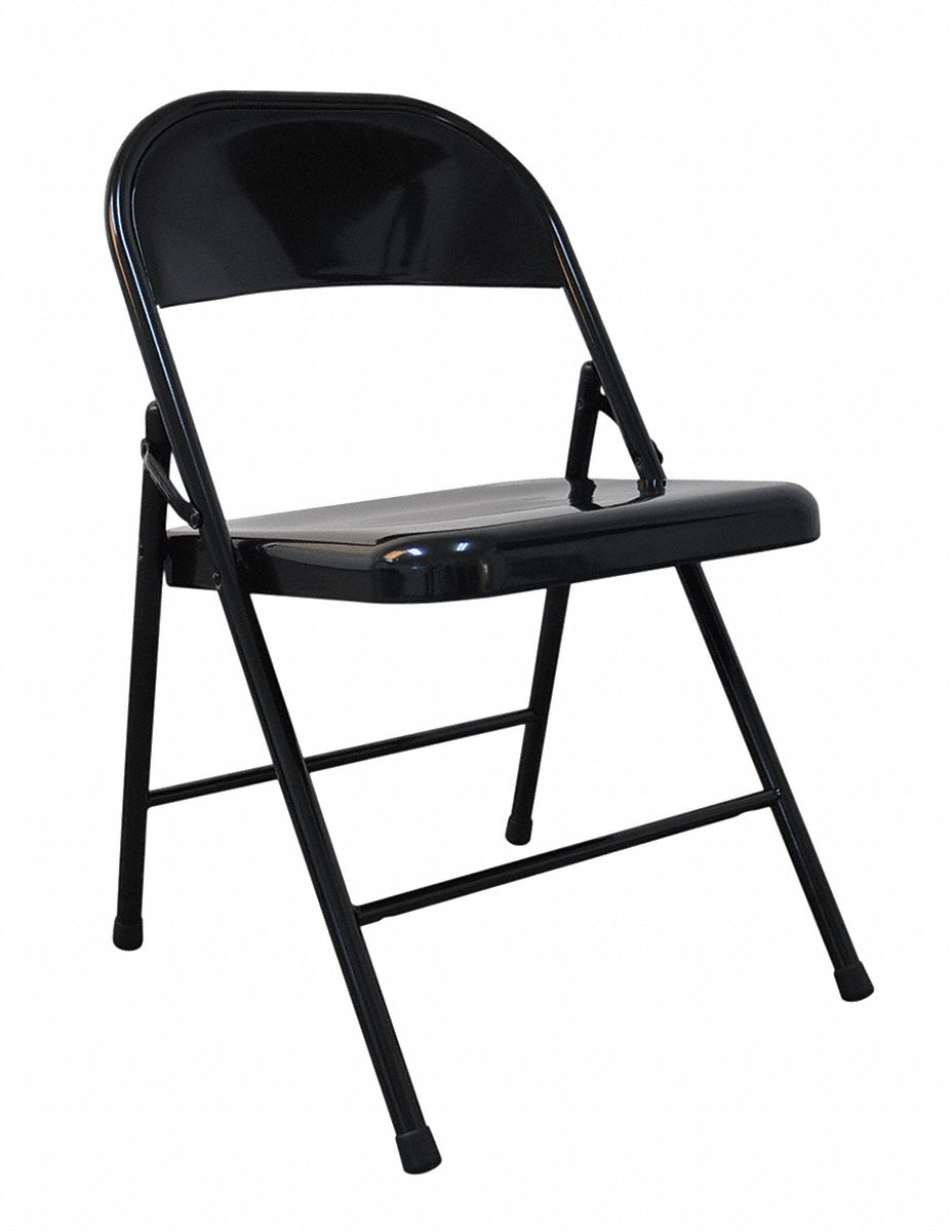 black steel folding chairs