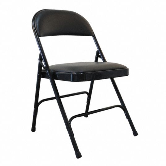 Black Seat Vinyl Seat Padded Folding Chair 13V425 13V425