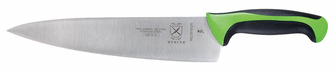 MERCER CUTLERY Cuchillo para Cocineros, 10 de Longitud, Color del Mango  Verde - Cuchillería Comercial - 13V444