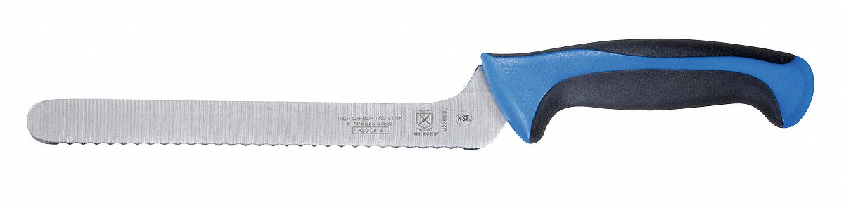 UTILITY KNIFE,OFFSET,WAVY EDGE,8 IN,BLUE