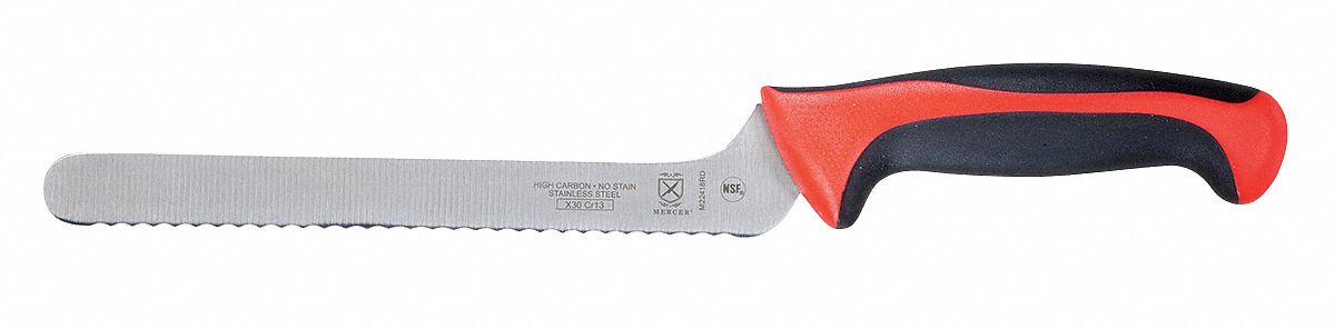 MERCER CUTLERY Cuchillo Tipo Desfasado, 8 de Longitud, Color del Mango  Rojo - Cuchillería Comercial - 13V453