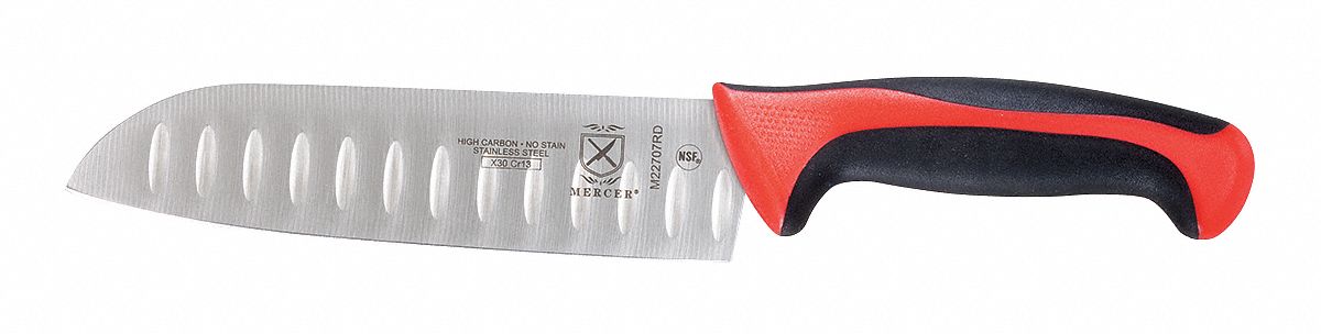 COUTEAU SANTOKU,ARETE GRANTON,7 PO,ROUGE