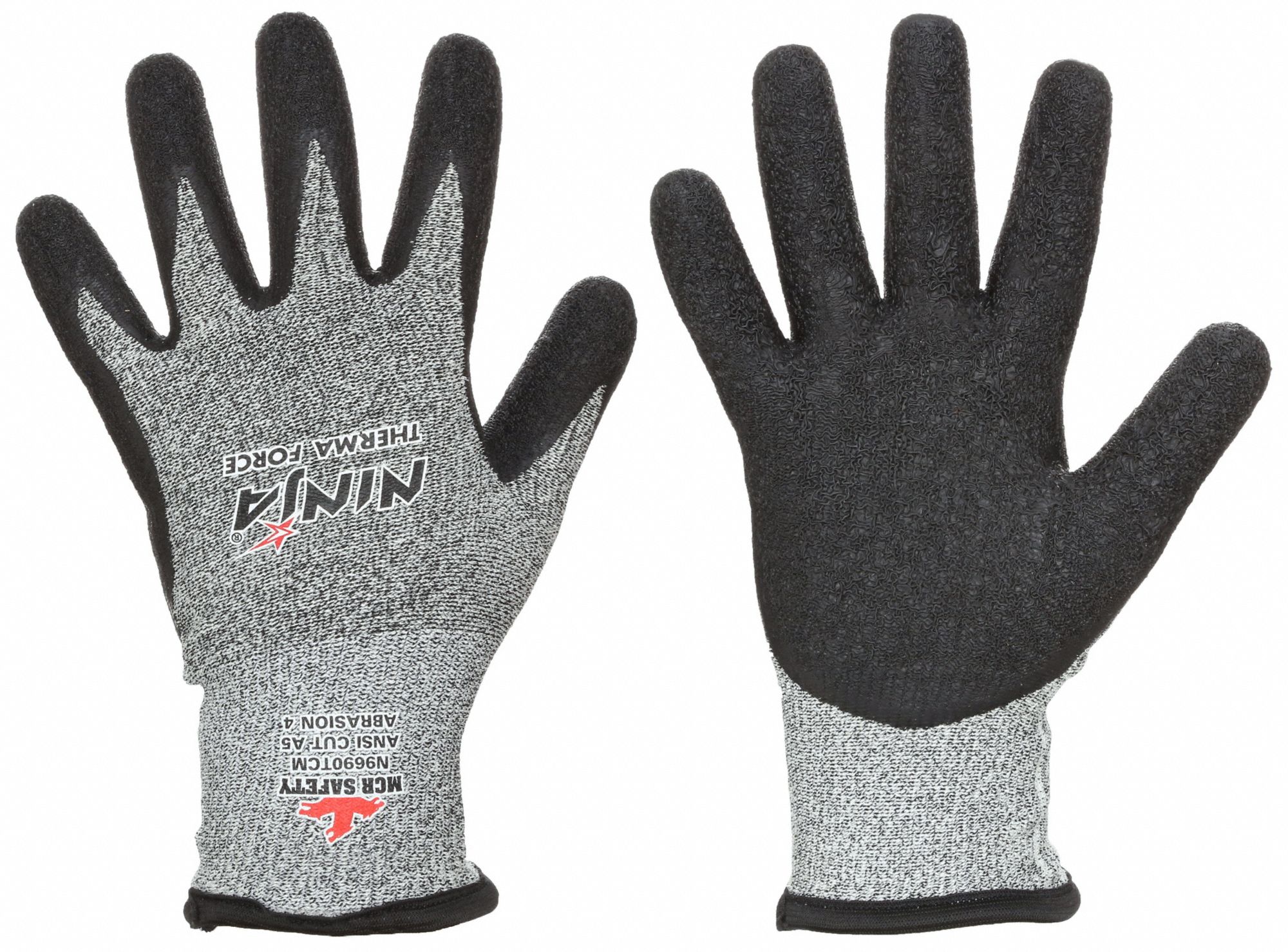 COATED GLOVES,NITRILE/HPPE,M,BLK/GY,PR