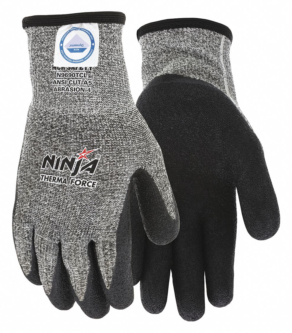 COATED GLOVES, XL (10), DIPPED PALM, WATER-BASED PUR/NITRILE, ROUGH