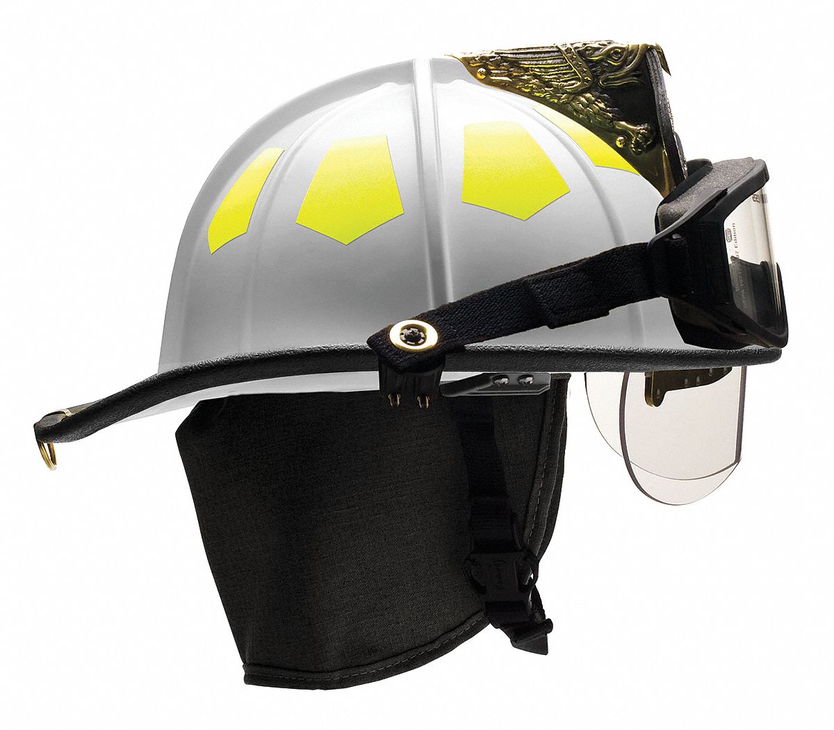 BULLARD White Fire Helmet, Shell Material: Fiberglass, 6-Point Sure ...