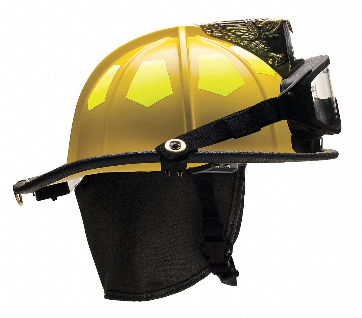 BULLARD, 6-1/2 to 8 Fits Hat Size, Yellow, Fire Helmet with TrakLite ...