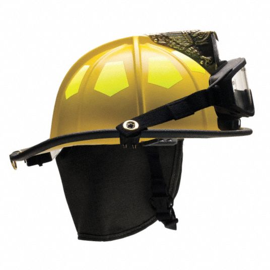 BULLARD, 6-1/2 to 8 Fits Hat Size, Yellow, Fire Helmet with TrakLite ...