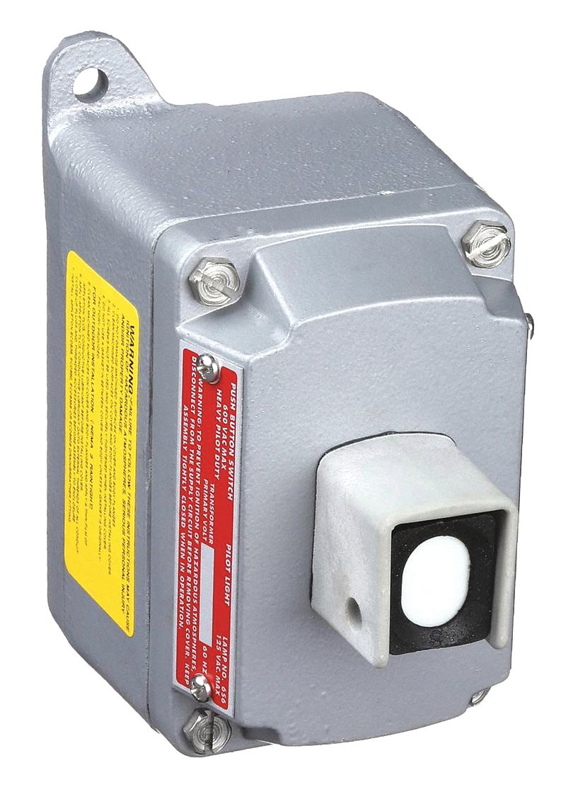 Control Station: 1 Gang, Push Button, 1NO/1NC, Start/Stop, 0 Pilot Lights, 3/4 in, Dead-End Hub