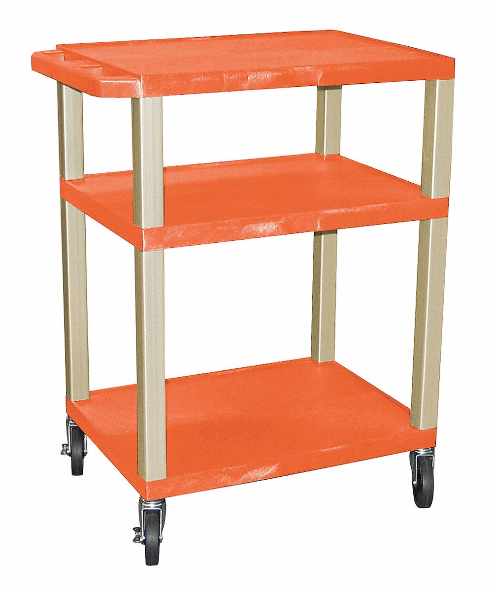 Utility Cart, 300 lb Load Capacity, Number of Shelves 3, 24 in x 18 in
