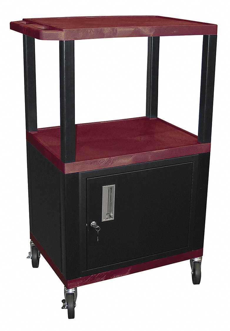 GRAINGER APPROVED AudioVisual Cart w/Electric, 300 lb Load Capacity