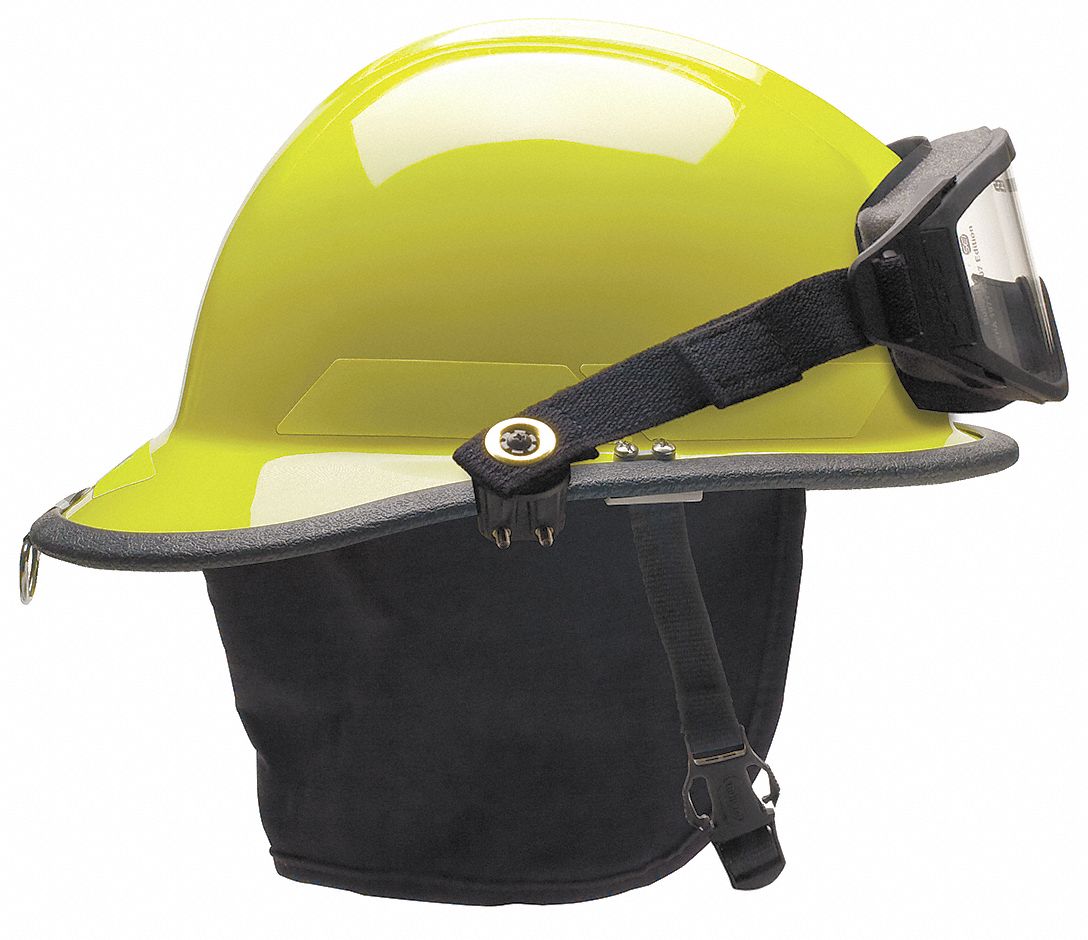 Fire Helmet Lime-Yellow Thermoplastic