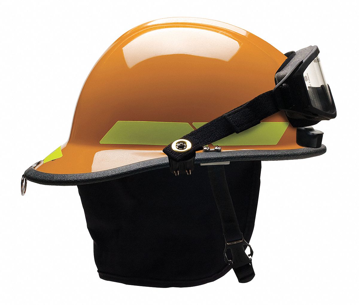 Fire Helmet: Orange, Modern Rear Brim, Chin Strap, 6-Point Sure-Lock(R) Ratchet