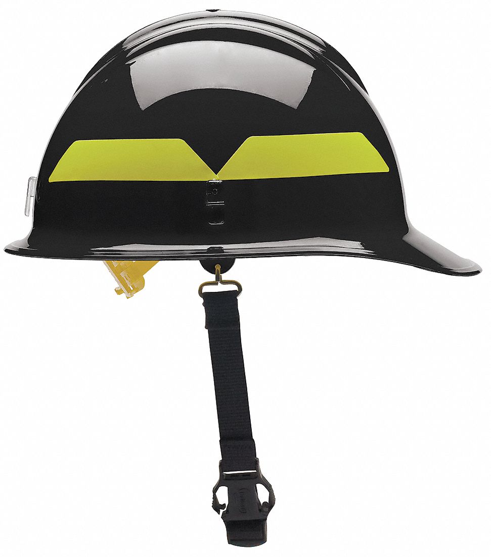 BULLARD Black Wildland Fire Helmet, Shell Material Thermoplastic, 6