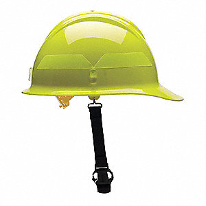 FIRE HELMET, CAP STYLE, THERMOPLASTIC, 6-POINT PINLOCK, LIME-YELLOW, SIZE 6½ TO 8