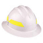 FIRE HELMET, TP, 6-POINT SURE-LOCK RATCHET, FULL BRIM, WHITE, 6½ TO 8, HOOK-AND-LOOP