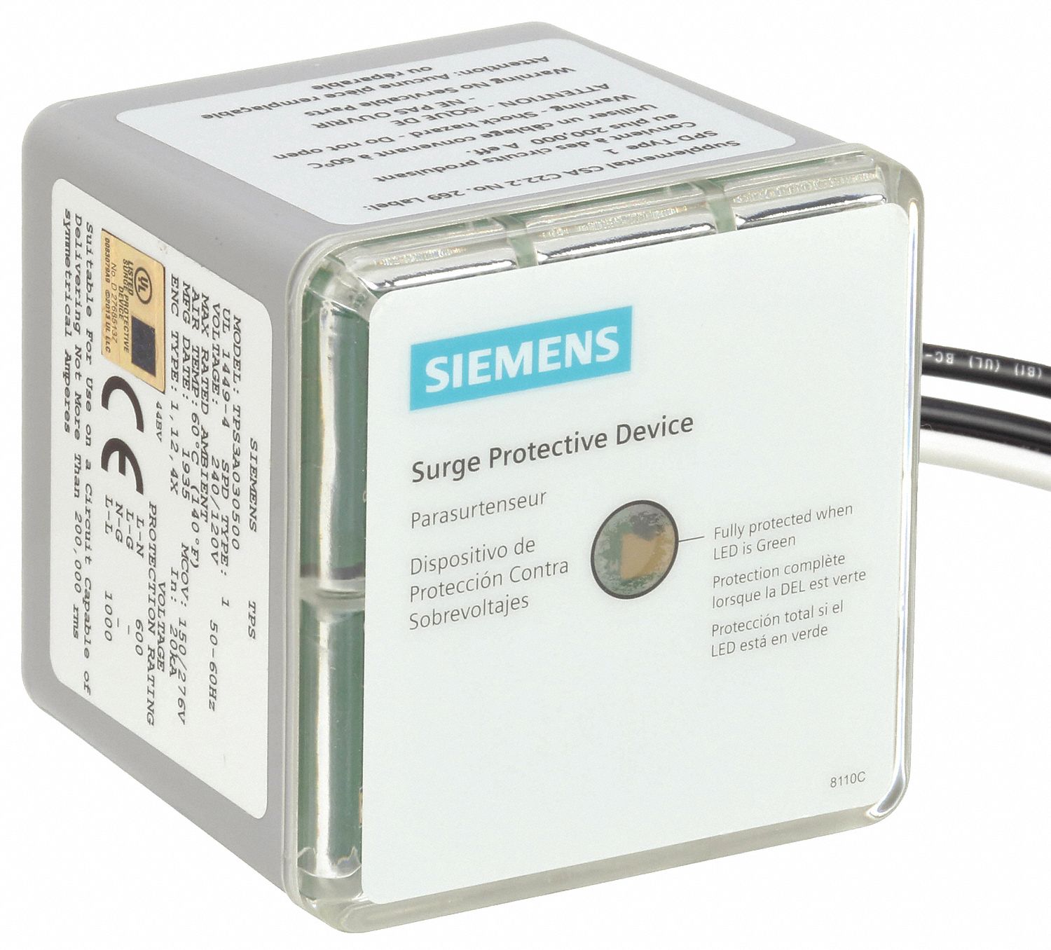 SIEMENS, Single Phase, 120/240V AC, Surge Protection Device 13W834