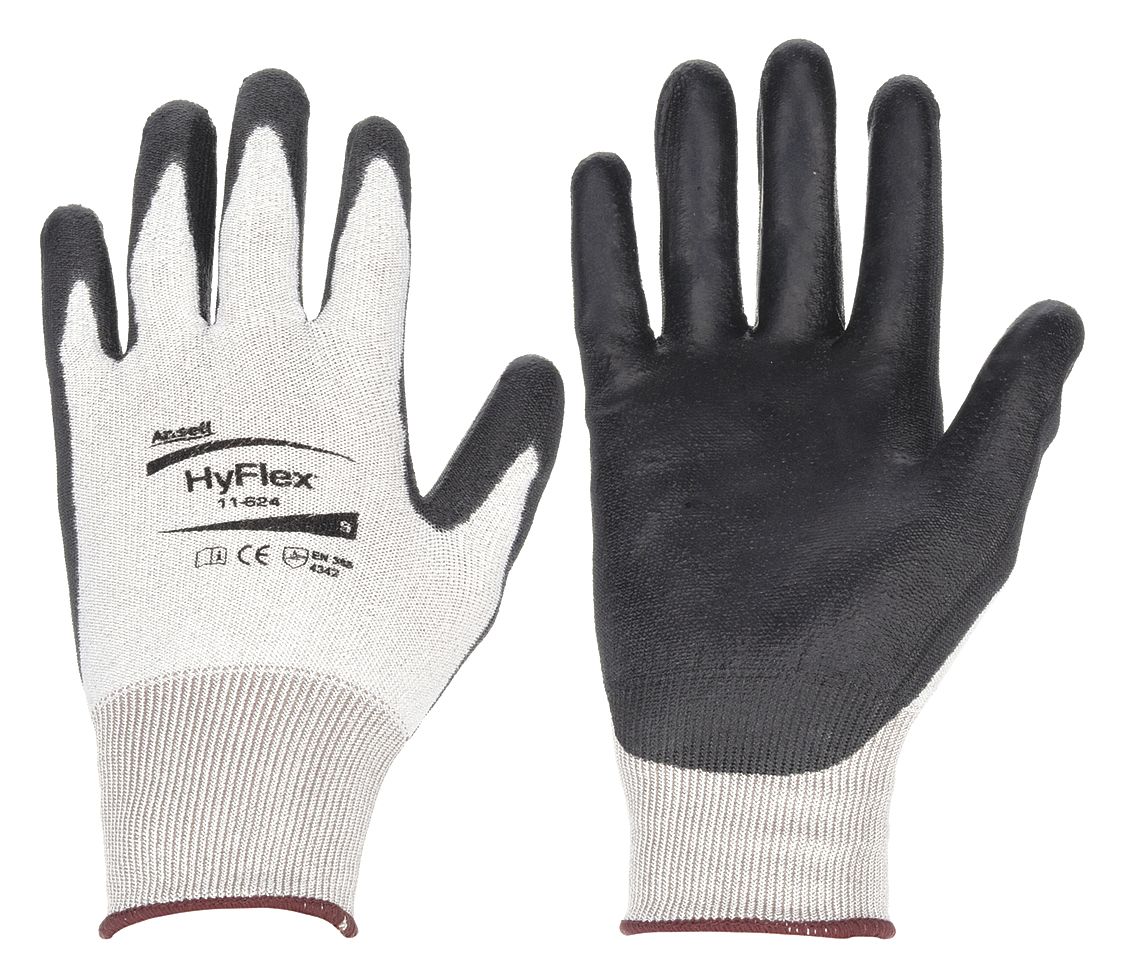 Cut Resistant Gloves, Gray/Black, 7, PR
