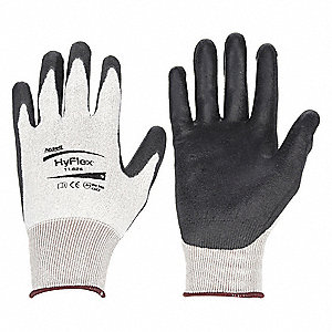 COATED GLOVES, (9), ANSI CUT LEVEL A2, PALM/FINGERS, PUR, SMOOTH