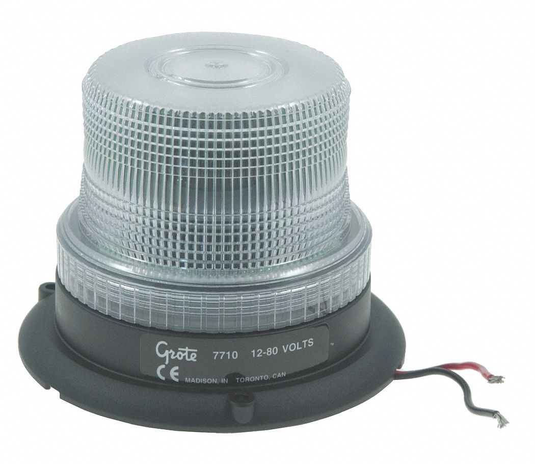 MINI STROBE LIGHT, ABS, 1 YR LAMP LIFE, 80 FLASHES PER MINUTE, SAE J845, 5 3/8 IN DIA