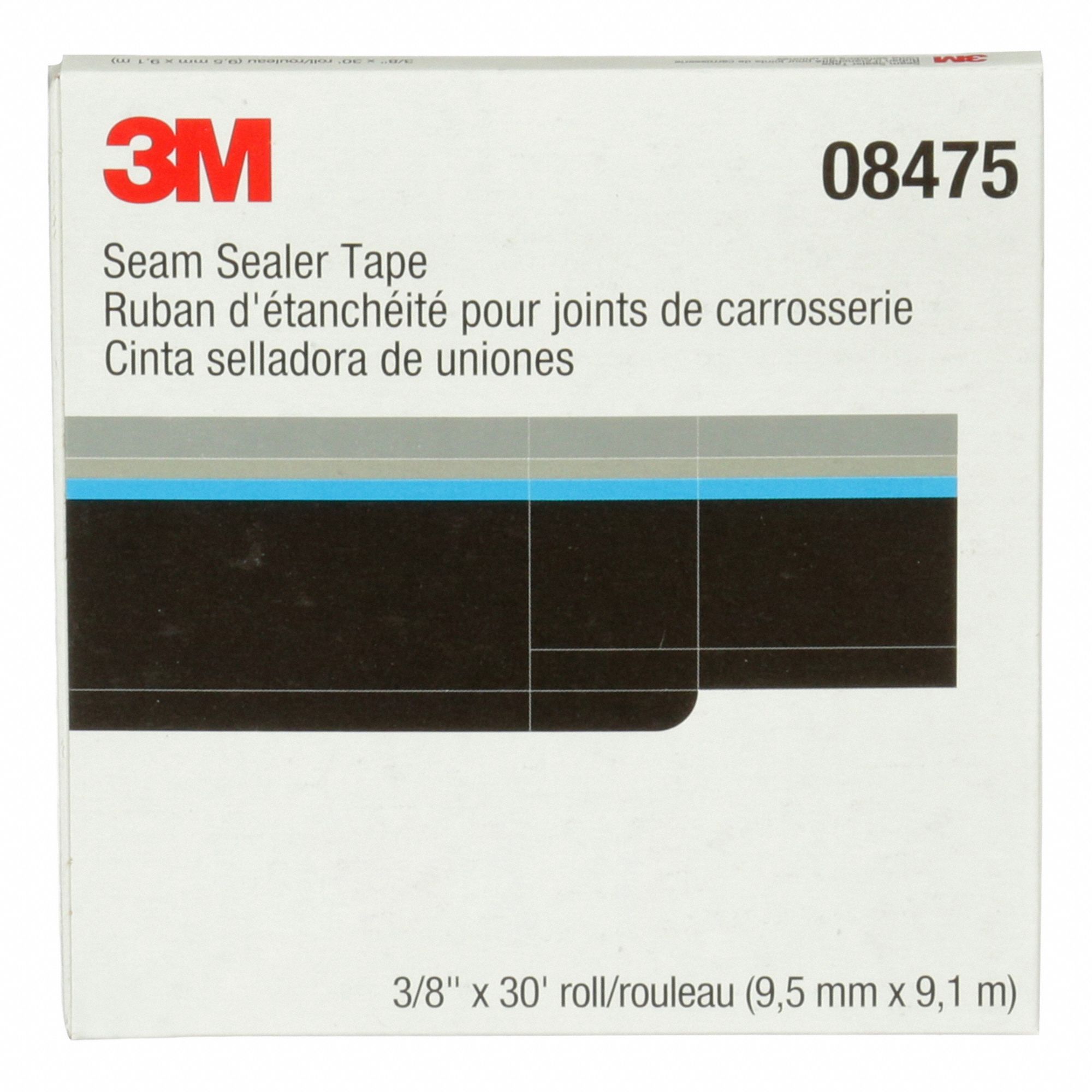 SEAM SEALER TAPE, GREY, 30 FT X 3/8 IN, RUBBER BACKED