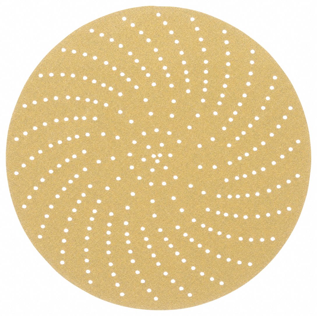 HOOK-AND-LOOP SANDING DISC, 6 IN DIAMETER, NON-VACUUM, ALUMINUM OXIDE, P120 GRIT, C WEIGHT PAPER, 236U