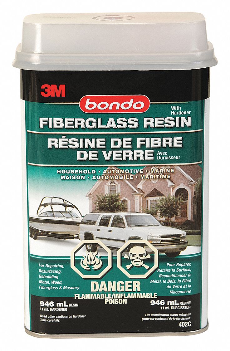 BONDO FIBREGLASS RESIN, 1 QT Patching and Repairing Compounds MMM402C 402C Grainger, Canada