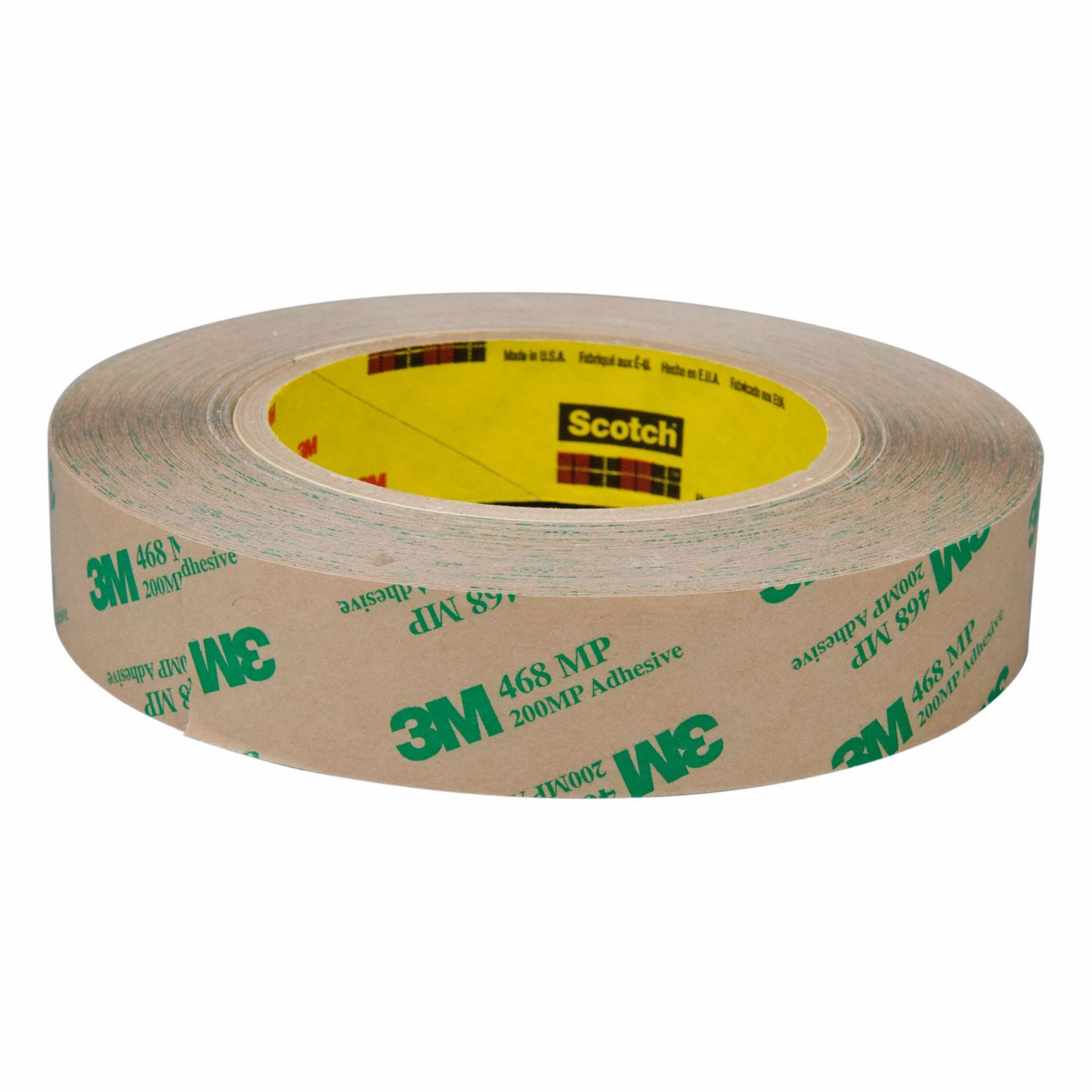 468MP ADHESIVE TRANSFER TAPE, CLEAR, 60 YD L, ½ IN W, 5.2 MIL, ACRYLIC ADHESIVE