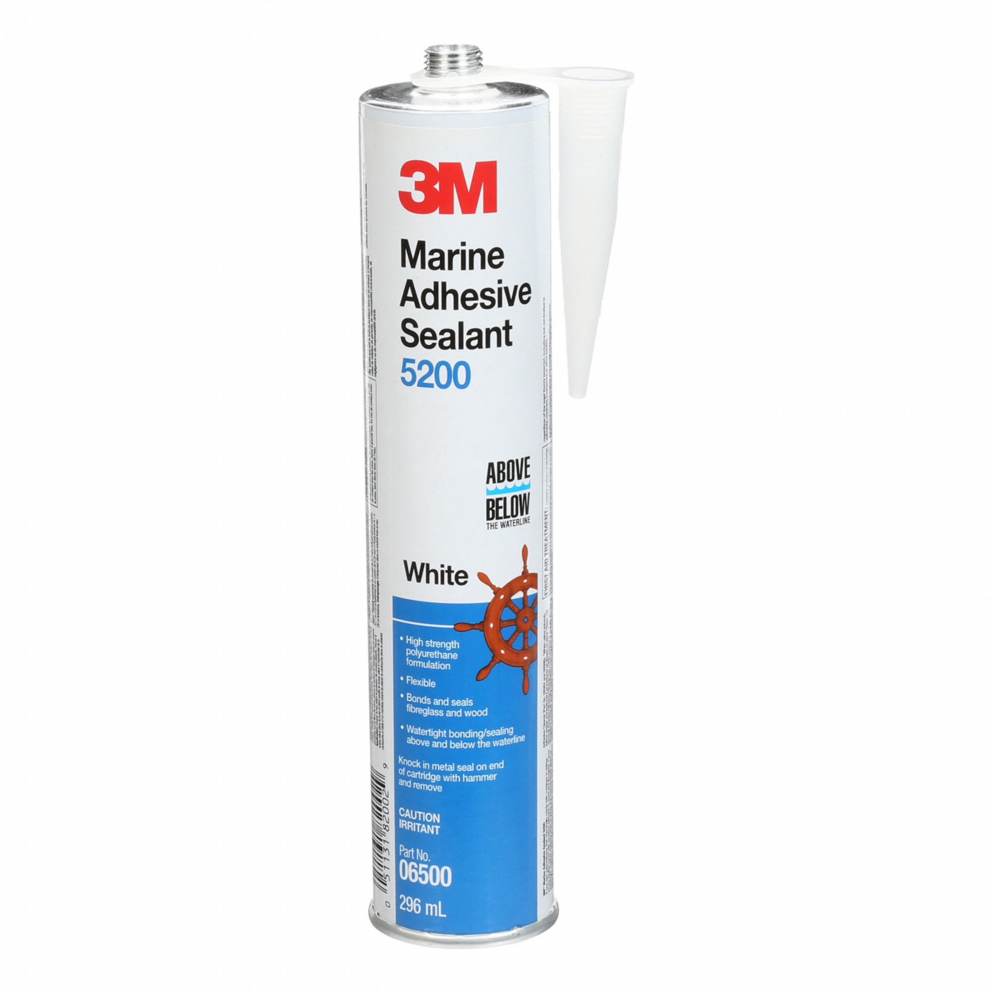 MARINE ADHESIVE SEALANT, WHITE, 378.54 ML CARTRIDGE, 24 HOURS OR MORE IN DAYS CURE