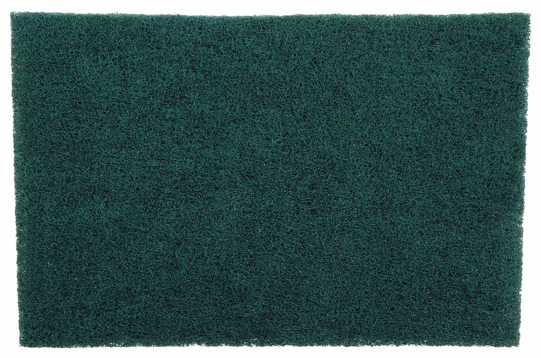 SCOURING PAD, MEDIUM DUTY, GREEN, 9 IN LENGTH X 6 IN WIDTH