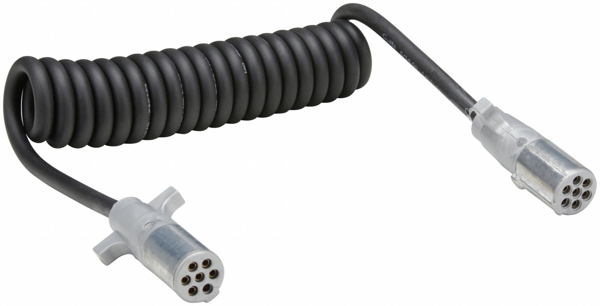 COILED NON ABS POWDER CORD, DIE-CAST PLUGS, 12 FT WIRE L, 12 FT OVERALL L, J2222/J560B