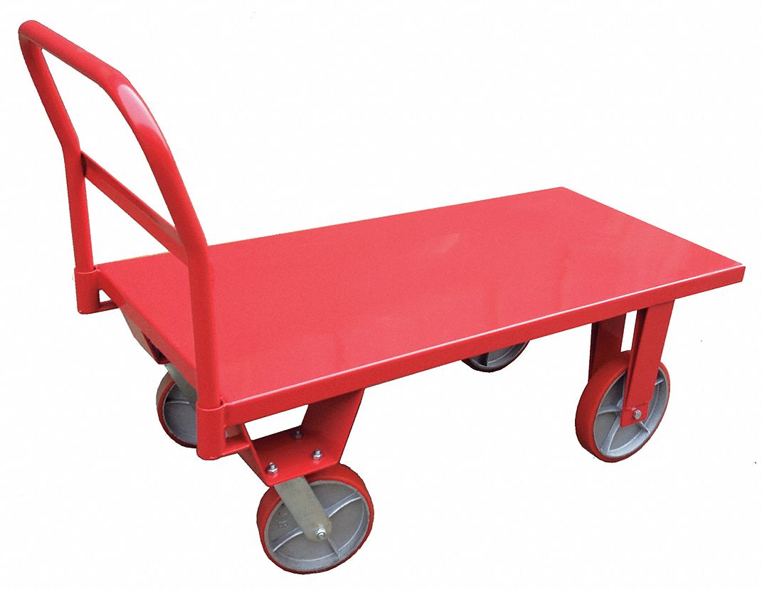 GENERAL PURPOSE STEEL-DECK PLATFORM TRUCK, 4,000 LB LOAD CAPACITY, POLYURETHANE, STD