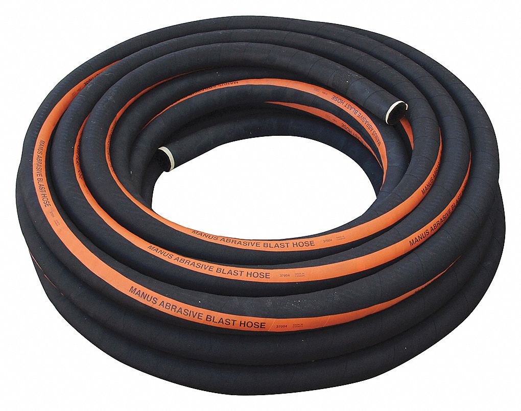 BLAST HOSE, 1 1/4 IN INSIDE DIA/2 5/32 IN OUTSIDE DIA, RUBBER